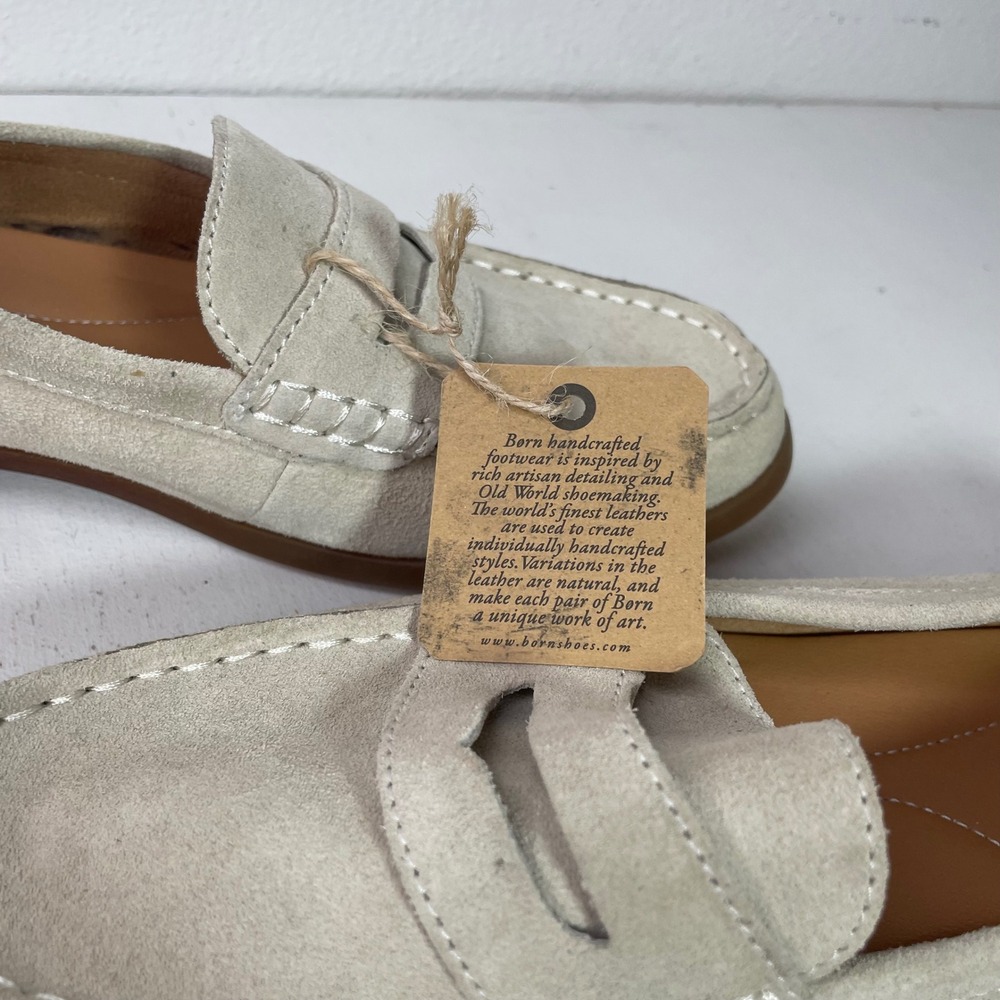 Born Suede Penny Loafers Womens 11 M Cream Beige Slip On Shoes BR0017879 - Picture 10 of 16